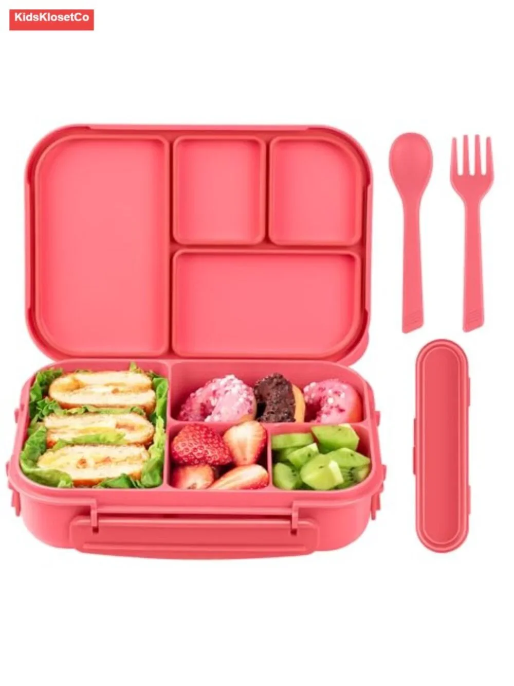 Bento Lunch Box Leakproof 1200ml with Utensils Microwave Dishwasher Freezer Safe